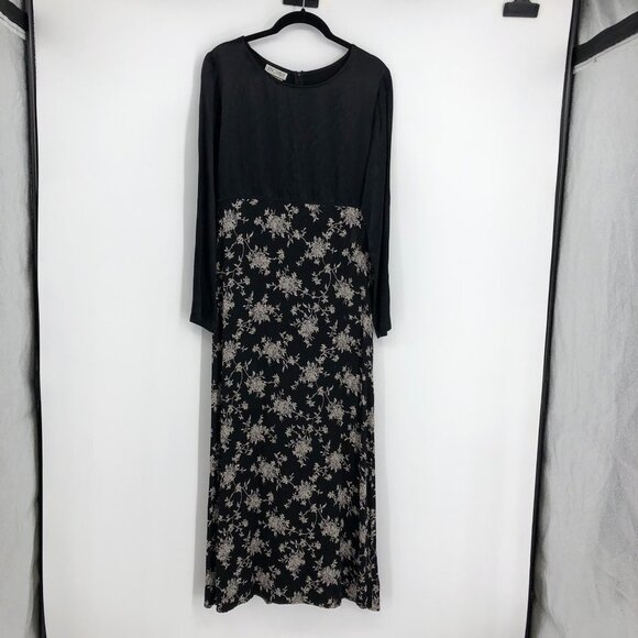 Innovare Black floral Maxi dress with  Long sleeve size 8 - Picture 14 of 14